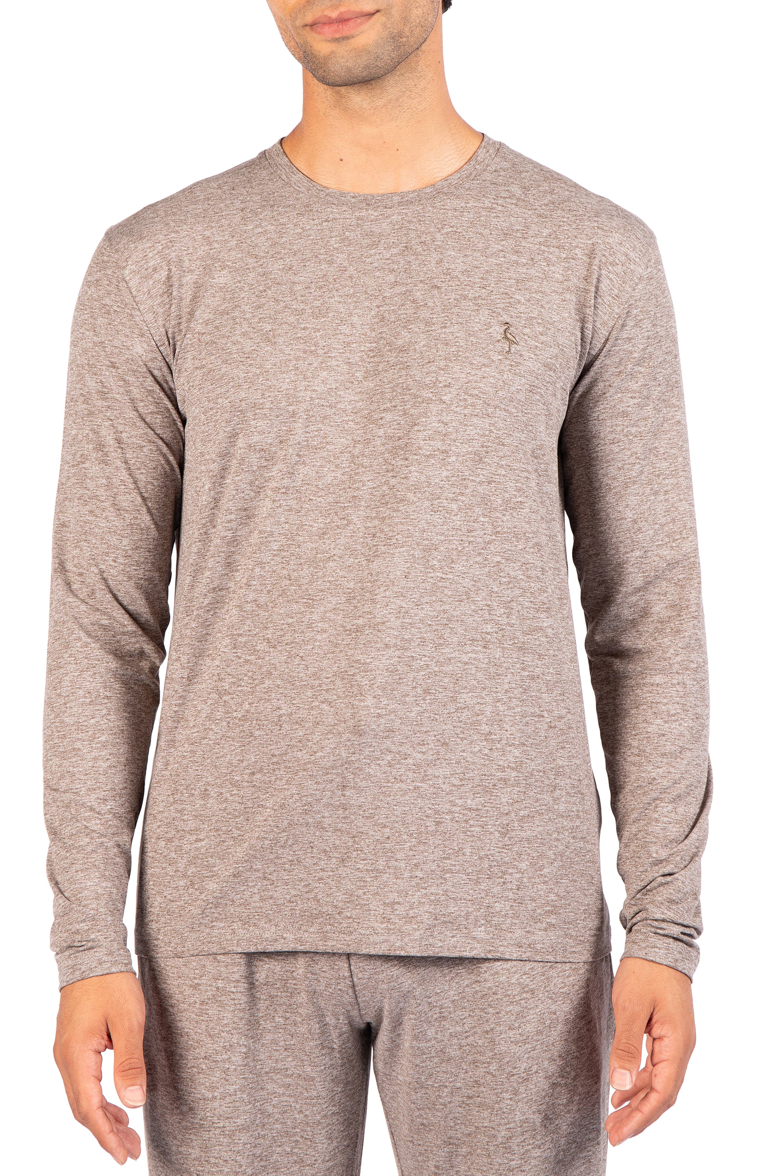 Brushed Melange Long Sleeve T-Shirt
