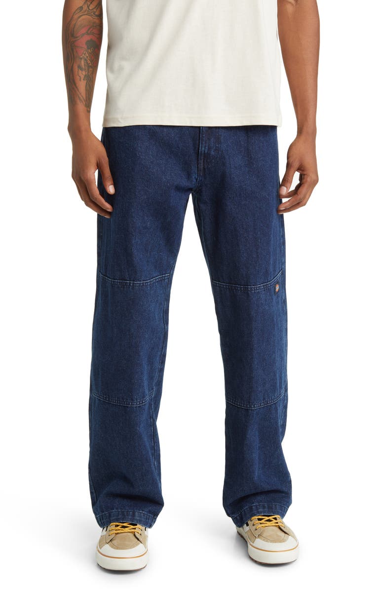 Dickies Loose Fit Double Layer Knee Straight Leg Jeans, Main, color, Stonewashed Indigo Blue