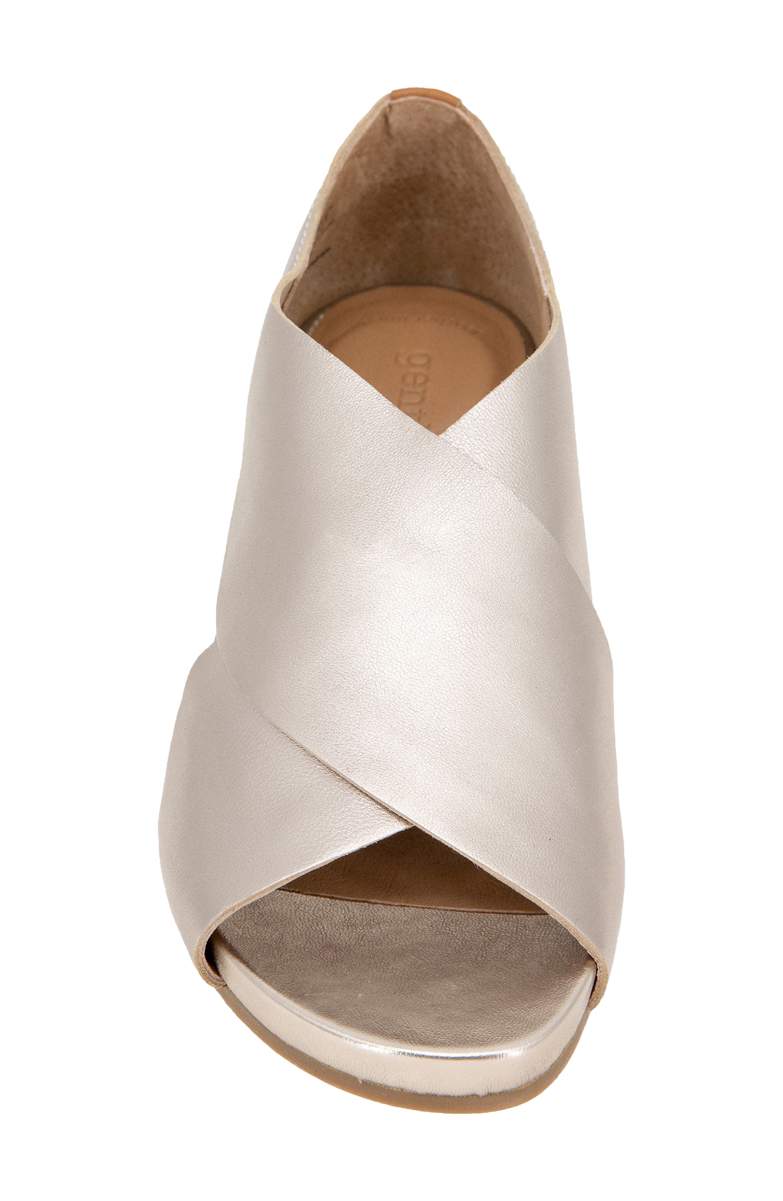 Gainey Hidden Wedge Sandal, Alternate, color, PLATINUM LEATHER