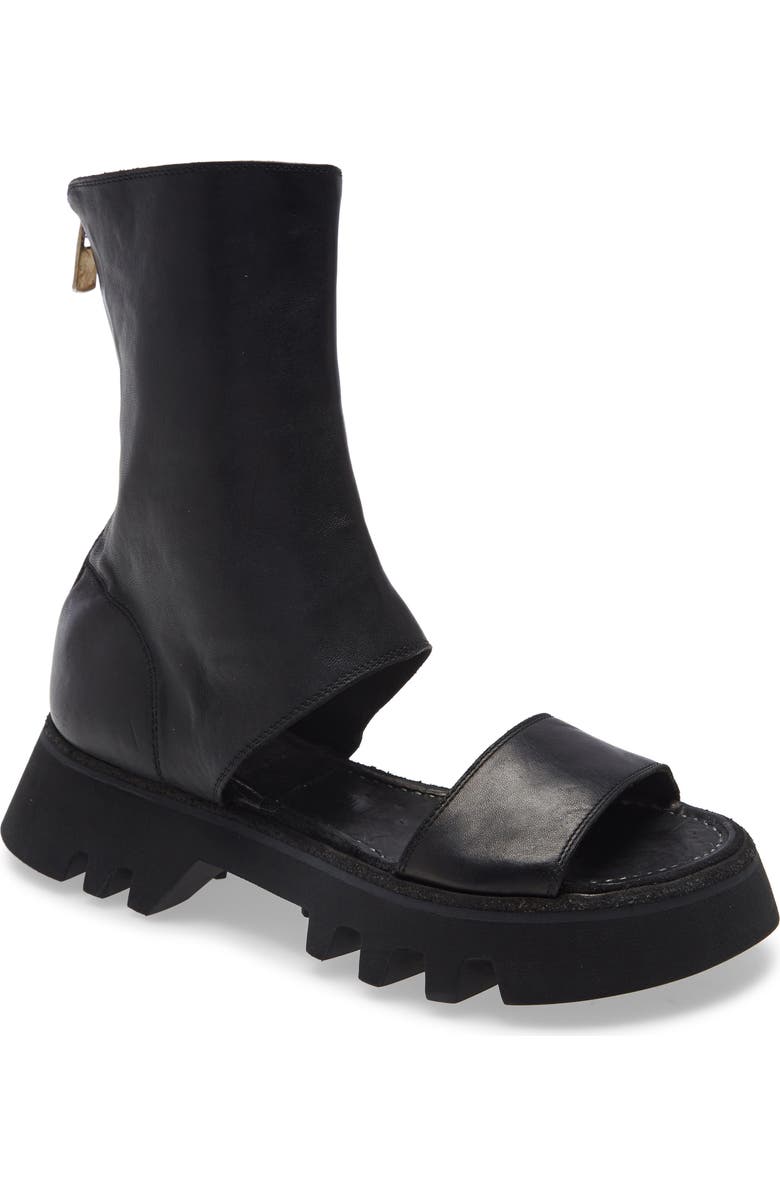 Guidi Lug Sole Back Zip Sandal, Main, color,