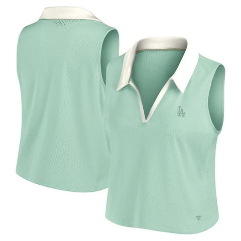 Women's Fanatics Mint Los Angeles Dodgers Studio Wellness V-Neck Tank Top