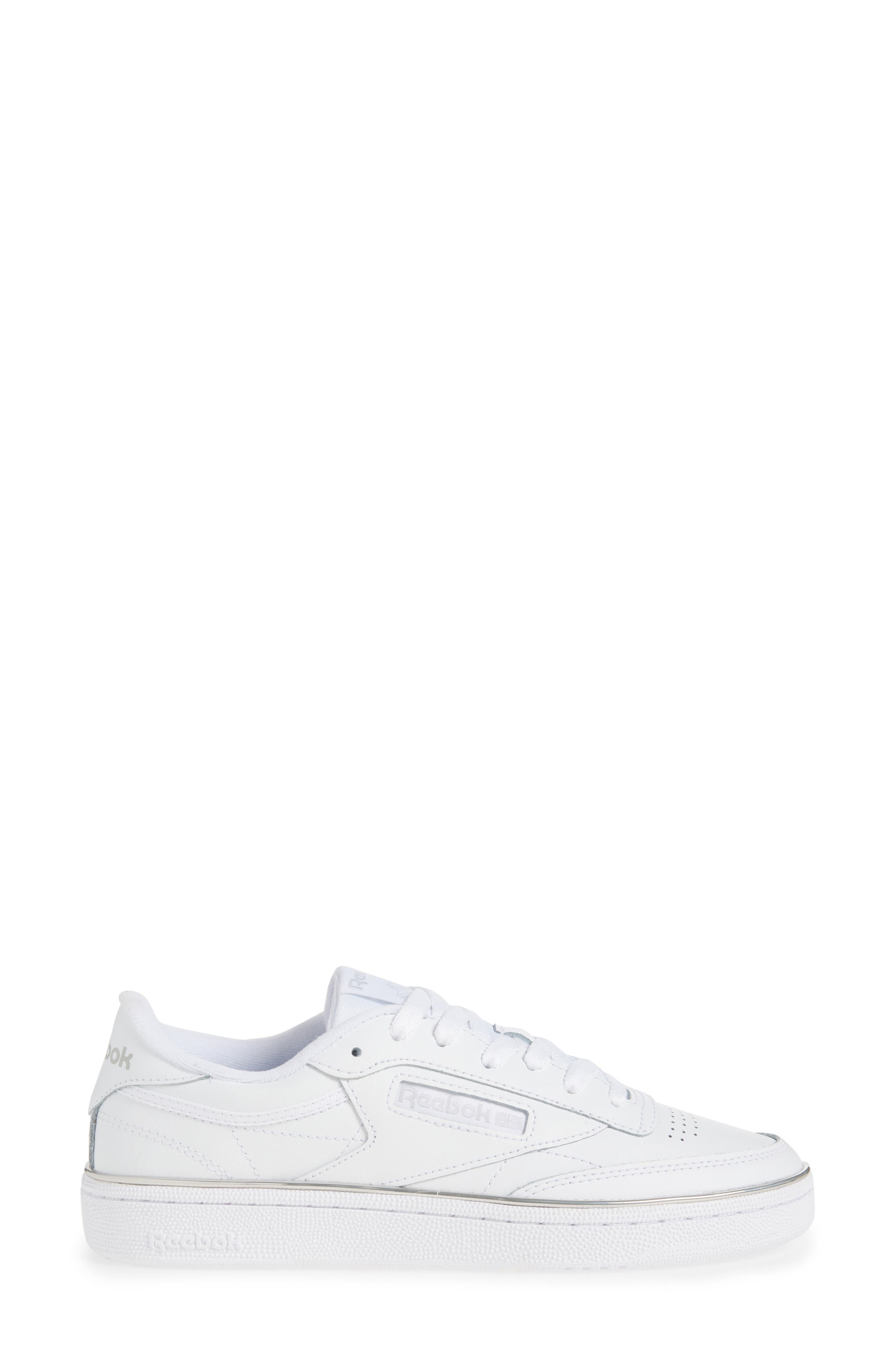 Reebok Club C 85 Sneaker, Alternate, color, White/White/Barelygrey