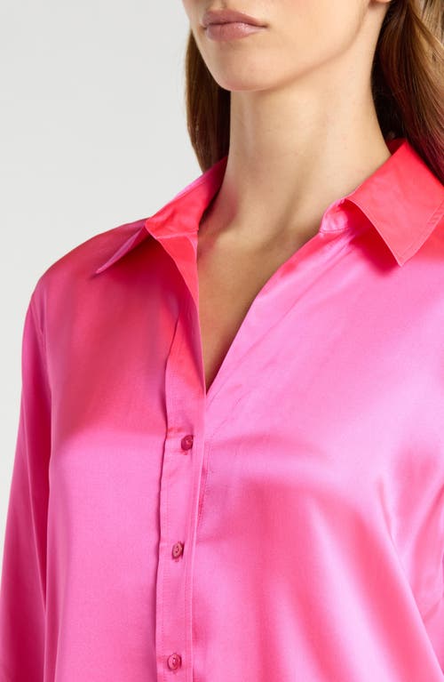 L'agence Dani Silk Charmeuse Blouse In Pink