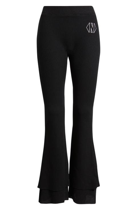 Sugar High Waist Waffle Knit Flare Pants