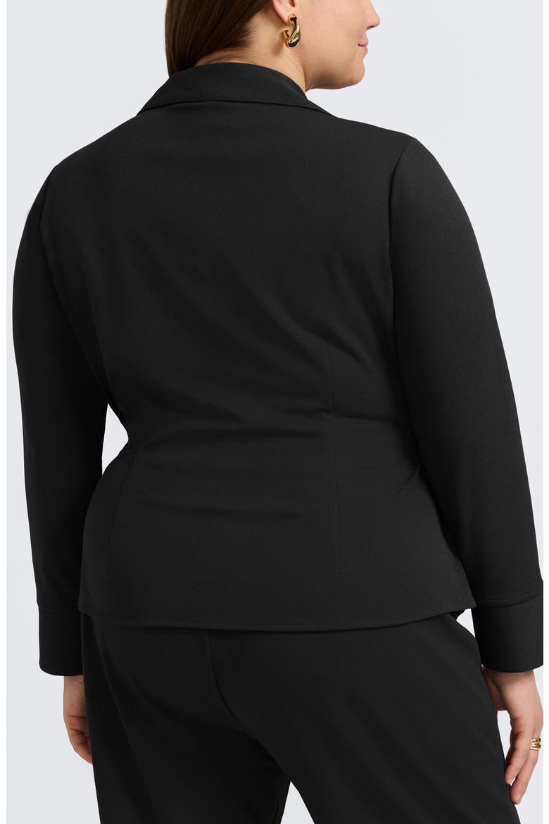 Rosie Wrap Crepe Top, Alternate, color, BLACK