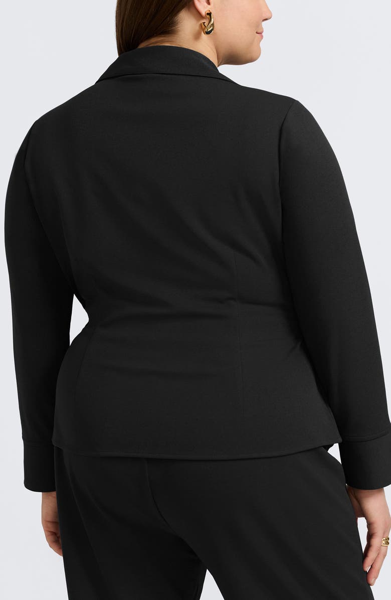 Foxcroft Rosie Wrap Crepe Top, Alternate, color, Black