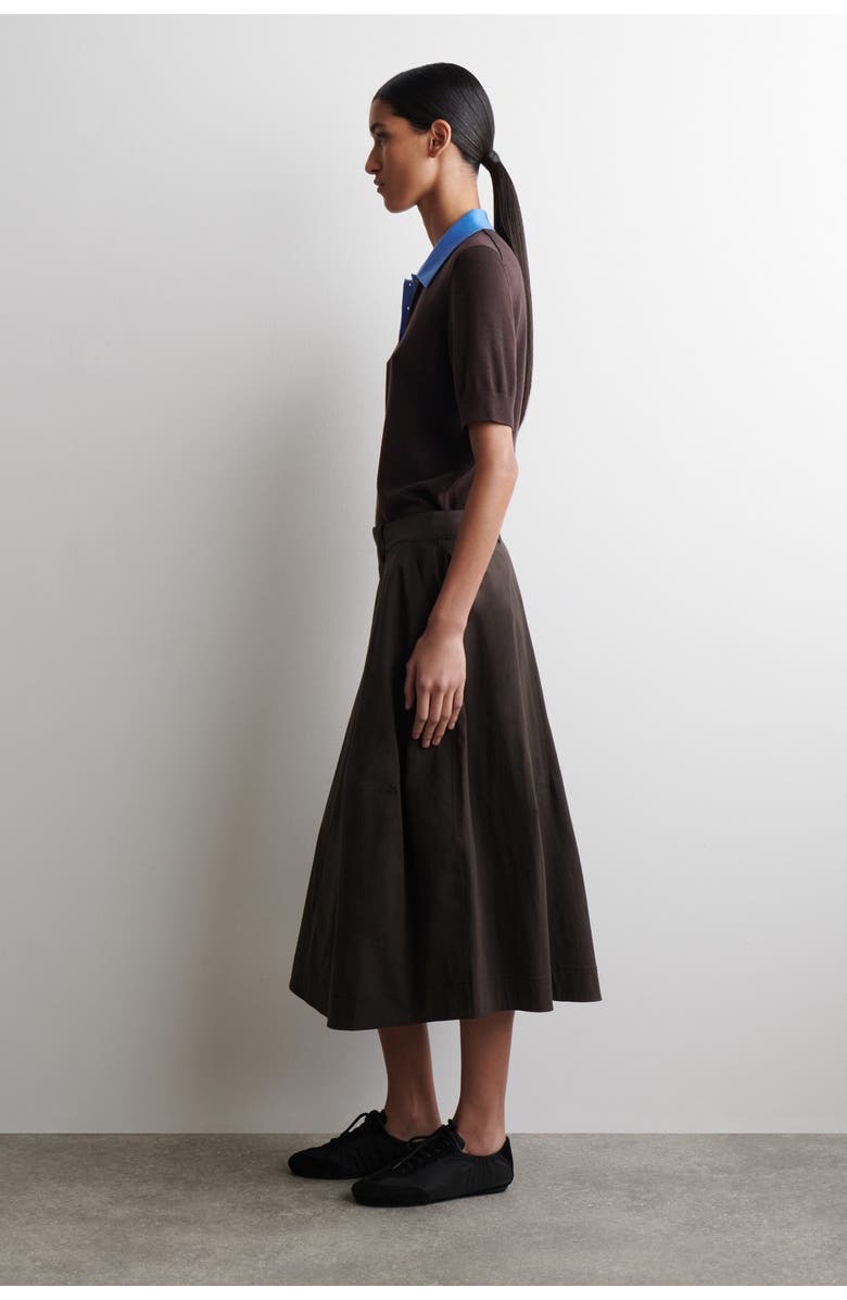 COS Shrunken Wool-Blend Polo Shirt, Alternate, color, Brown / Blue