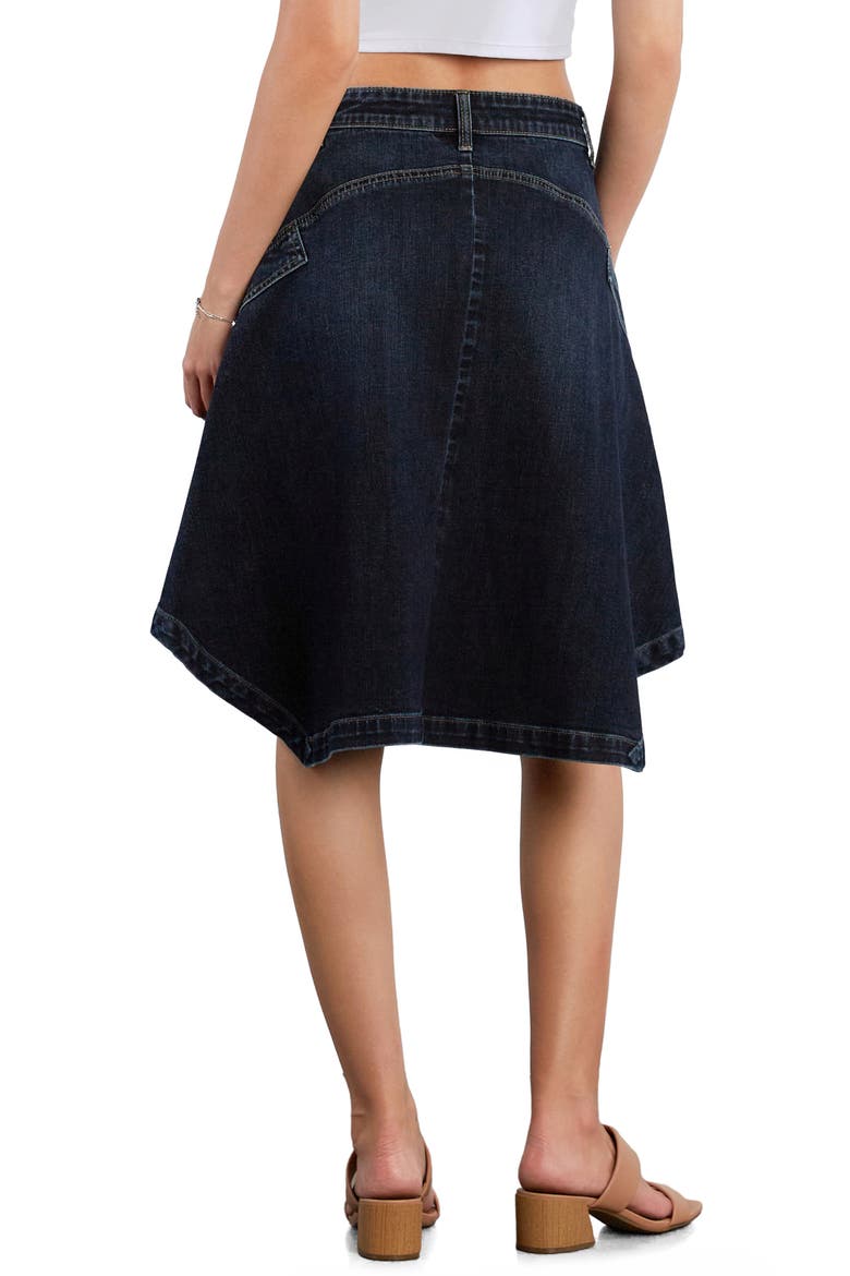 The Austin Asymmetric Hem Pieced Denim Midi Skirt, Alternate, color, UPSTATE BLUE