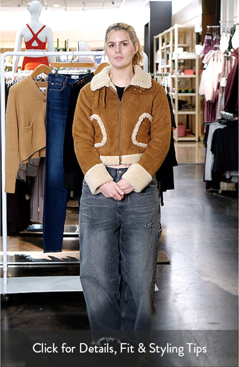 The On Thin Ice Faux Suede Faux Shearling Trim Jacket, sales video thumbnail