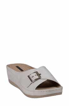 Justina Buckle Wedge Sandal
