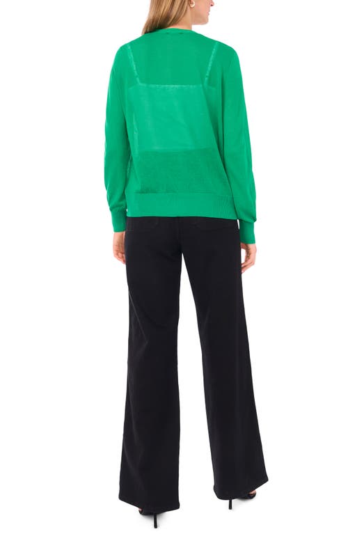 Vince Camuto Tissue Knit Cardigan In Green