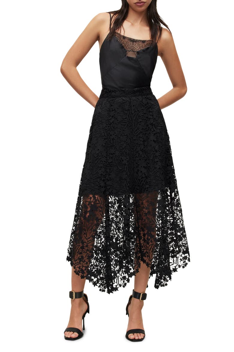 Camila Lace Skirt, Alternate, color, BLACK