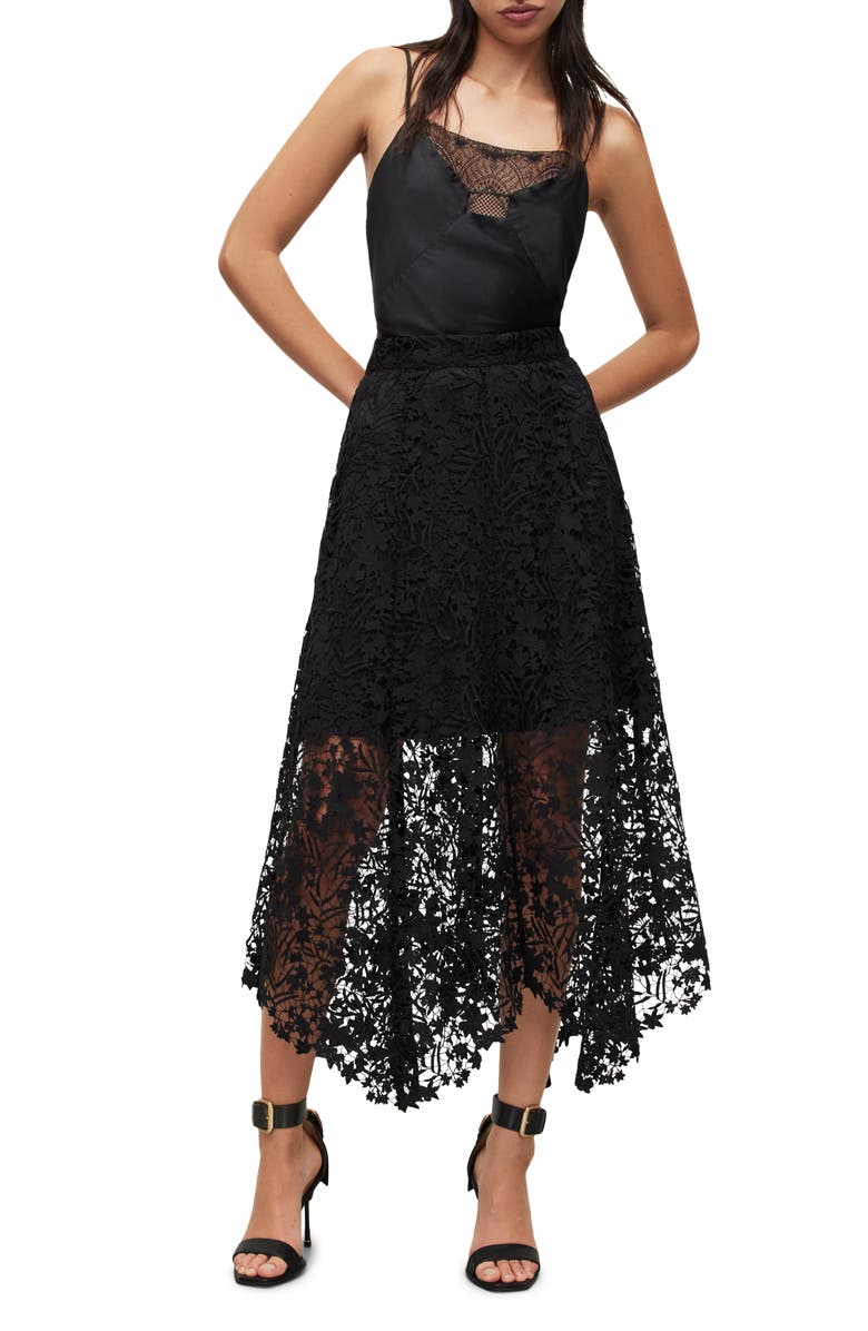 AllSaints Camila Lace Skirt, Alternate, color,