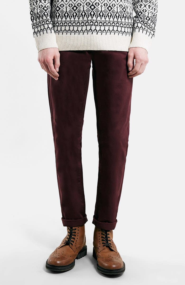 Topman Skinny Fit Chinos, Main, color, 