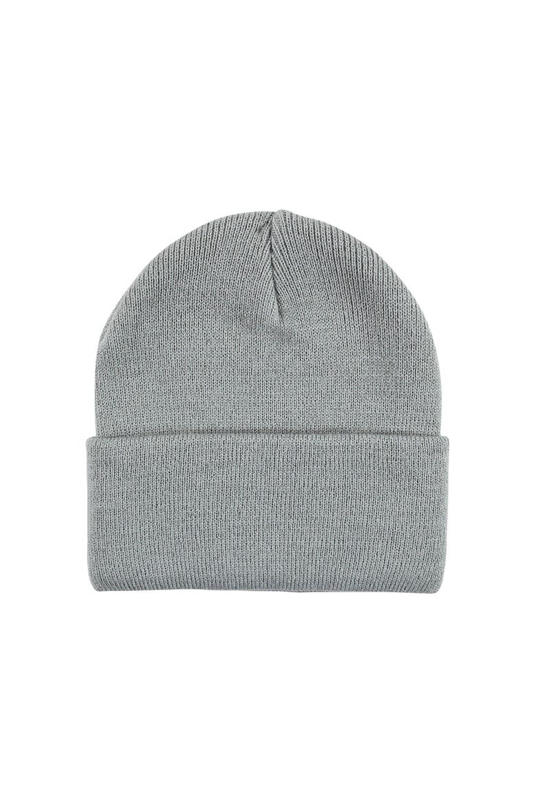 Knitted Fold-Over Beanies, Alternate, color, Heather Red Black