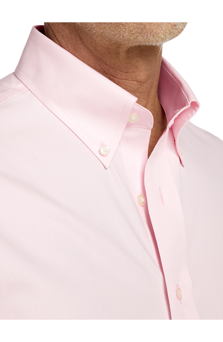 Paul Fredrick Slim Fit Non-iron Cotton Pinpoint Solid Button Down Collar Dress Shirt, Alternate, color, Pink
