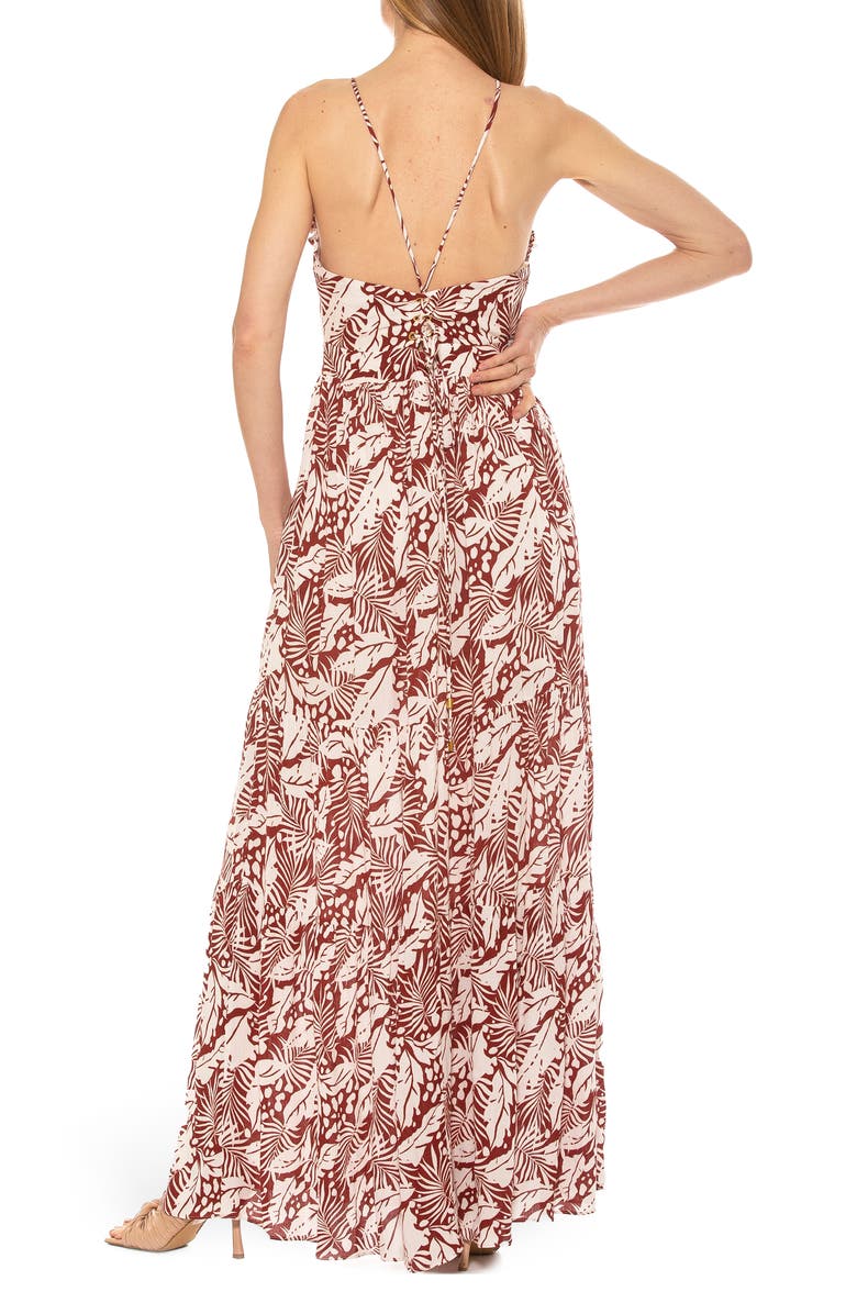 Alexia Admor Kira Ruffled Halter Neck Maxi Dress, Alternate, color, 