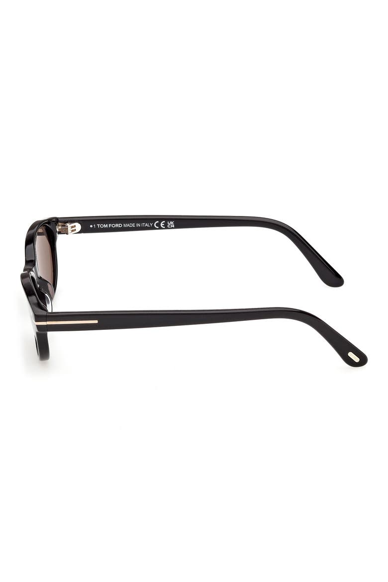Chloe 52mm Oval Sunglasses, Alternate, color, SHINY BLACK / SMOKE LENS