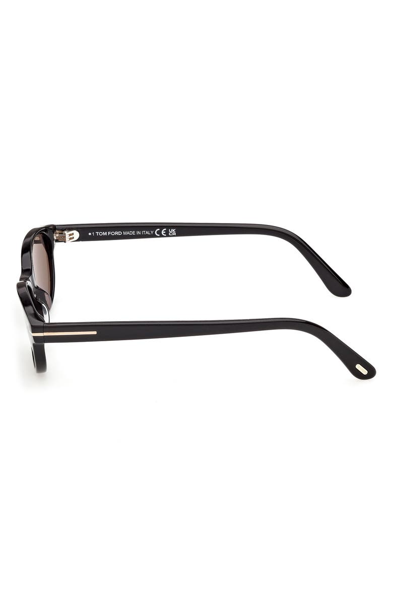 TOM FORD Chloe 52mm Oval Sunglasses, Alternate, color, Shiny Black / Smoke Lens