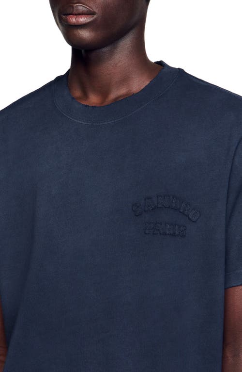 Sandro Worn-effect T-shirt In Blue