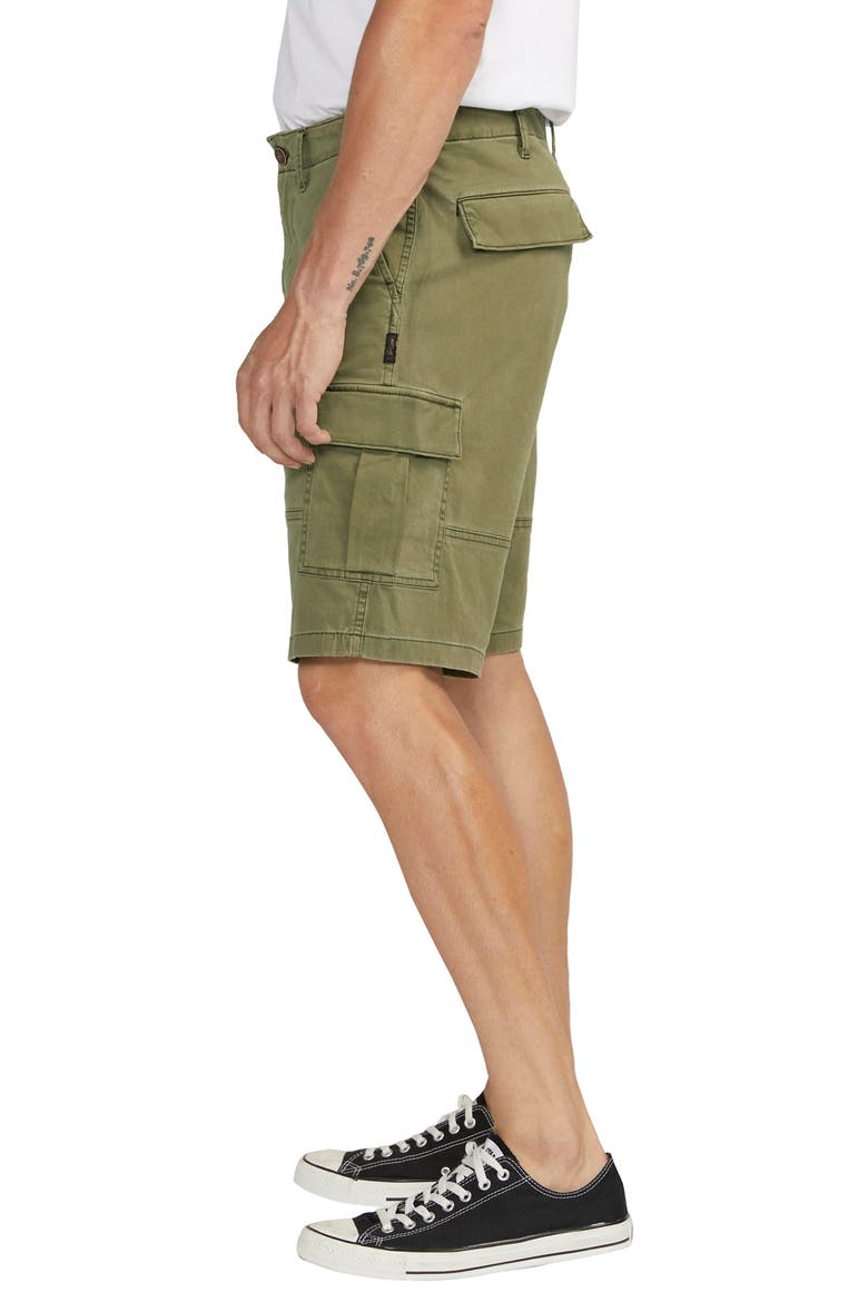 Stretch Cotton Twill Cargo Shorts, Alternate, color, OLIVE