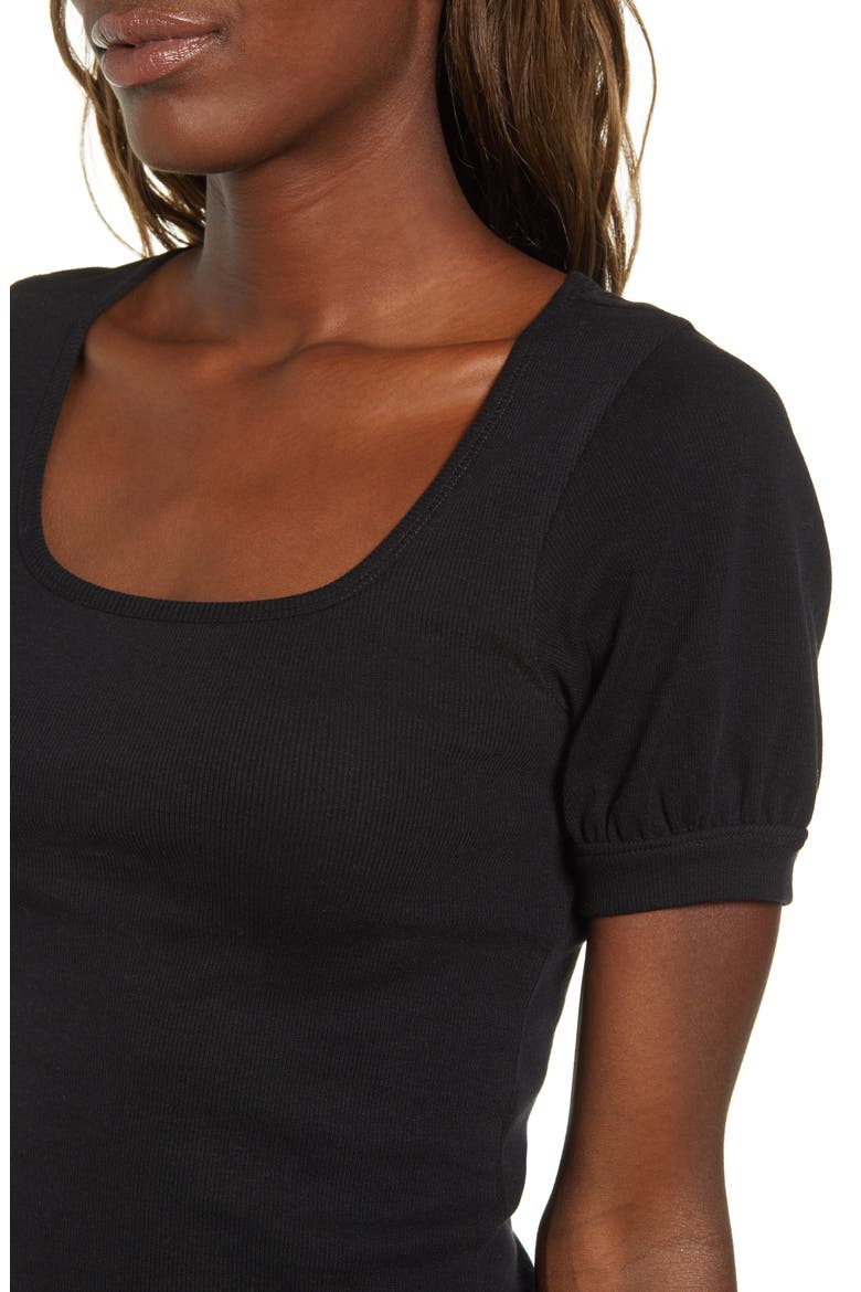 Square Neck Tee, Alternate, color, BLACK