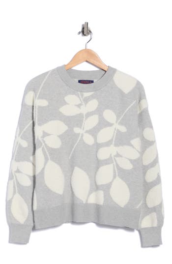 Joseph A Foliage Crewneck Sweater In Gray