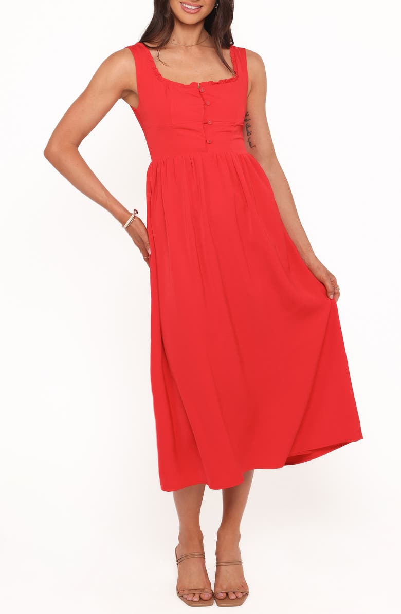 Petal & Pup Melrose Sleeveless Midi Dress, Alternate, color, Red