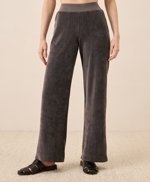 Pact Organic Cotton Pure Velour Wide Leg Pant In Gray