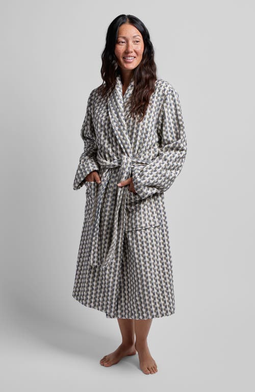 Parachute Mosaic Organic Cotton Robe In Moss And Dusk