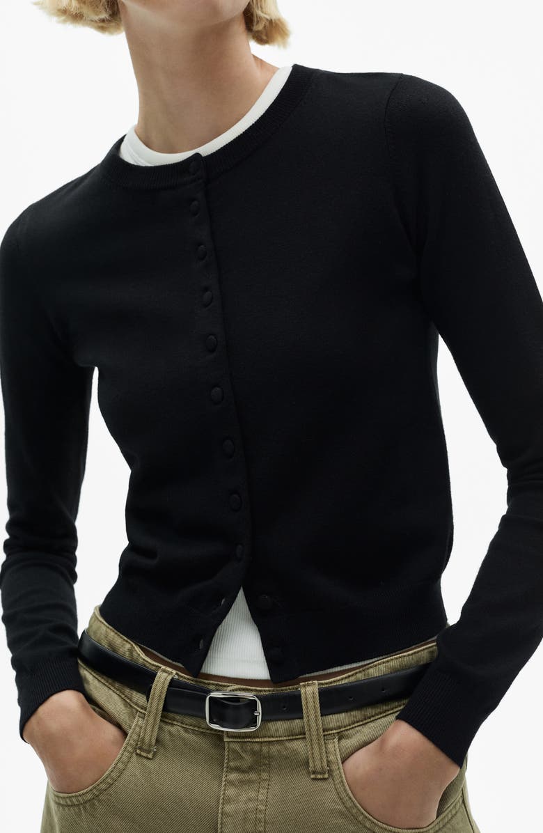 MANGO Crewneck Cardigan, Alternate, color, 