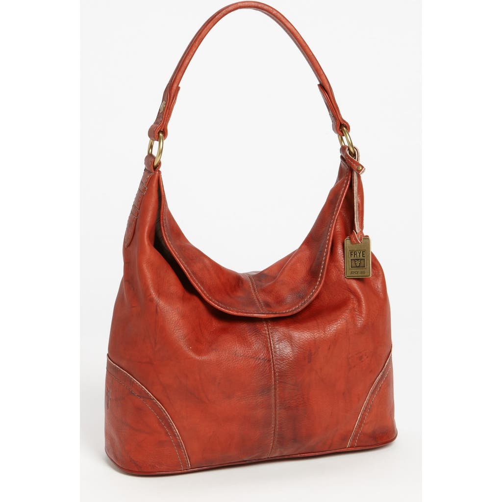 Frye 'campus' Leather Hobo In Burgundy