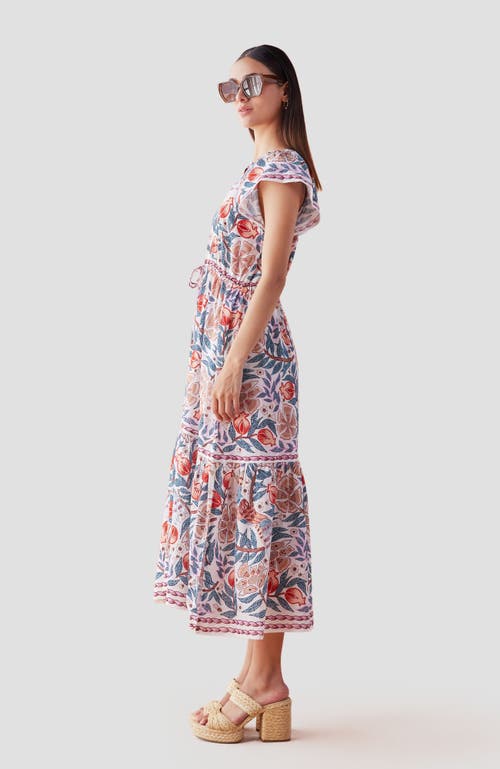 Omika Cora Midi Dress In Kala Daydream In Blue