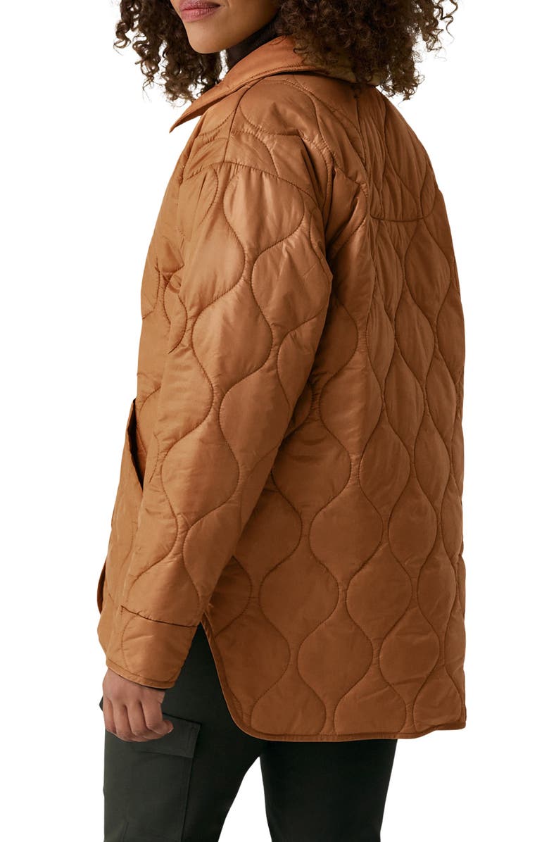 Lole The Quilted Water Repellent Nylon Shacket, Alternate, color, Ginger