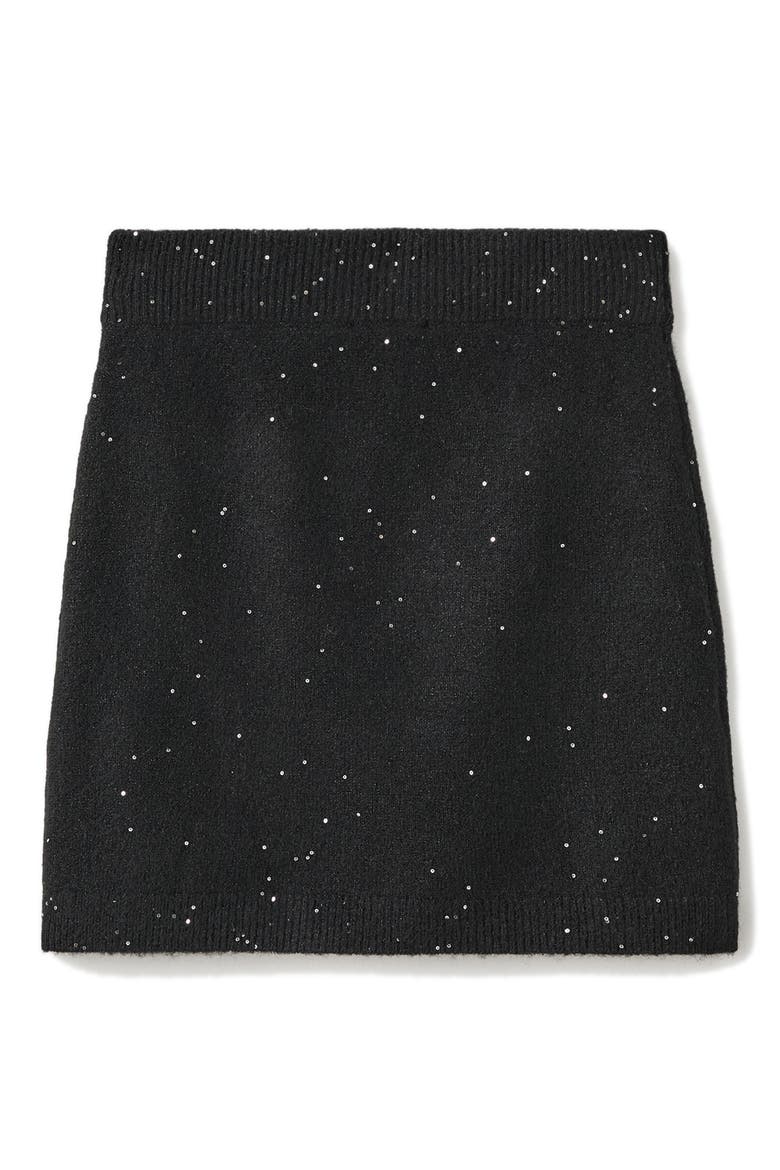 Sequin Knit Skirt, Main, color, BLACK