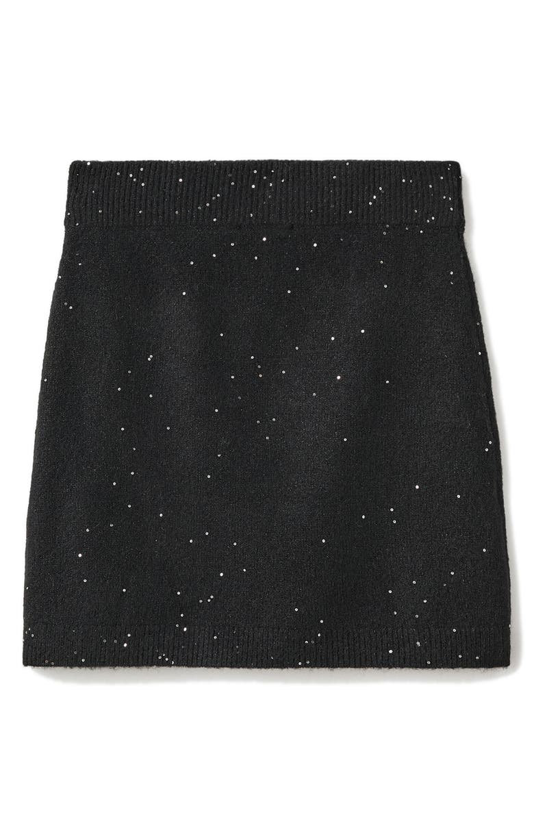 MANGO TEEN Sequin Knit Skirt, Main, color, Black