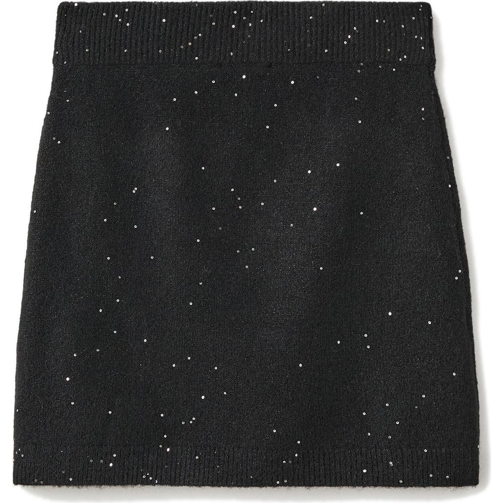 Mango Teen Sequin Knit Skirt In Black
