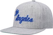 Mitchell & Ness Men's Mitchell & Ness Heathered Gray Los Angeles Lakers Hardwood Classics Team 2.0 Snapback Hat
