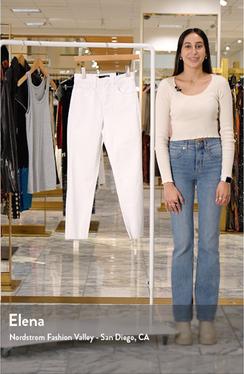 Rachael Fab Ab High Waist Raw Hem Mom Jeans, sales video thumbnail