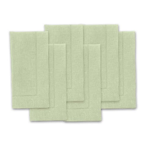 Linen Dinner Napkins Set of 4, 20 x 20 Inch for Dining Table, Holiday and Everyday Table Decor - Classic Hemstitch