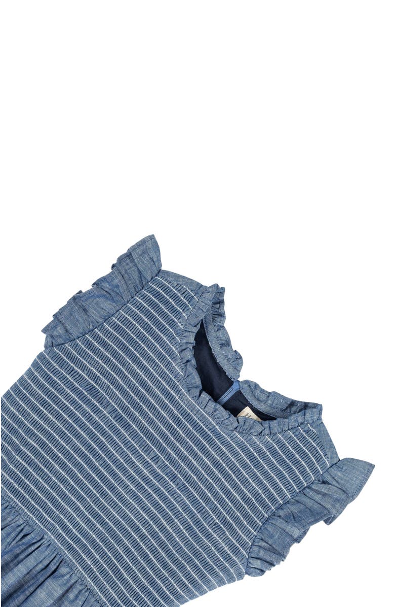 Hope & Henry Baby Girls' Organic Flutter Smocked Chambray Dress, Infant, Alternate, color, 