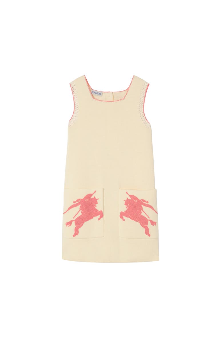 Burberry Crochet EKD Cotton Dress, Main, color, Ivory