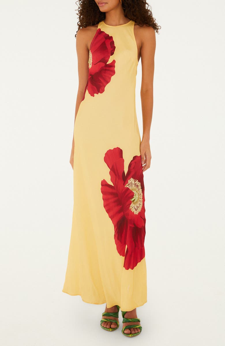 FARM Rio Poppy Flowers Maxi Dress, Main, color, Yellow