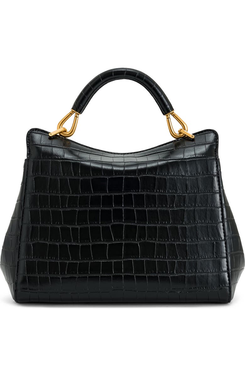 JW PEI Lucia Faux Leather Top Handle Bag, Alternate, color, Black Croc