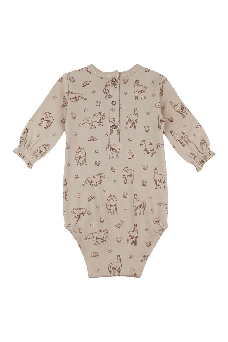 Organic Cotton Smocked Bodysuit, Main, color, MINI BUCKAROO