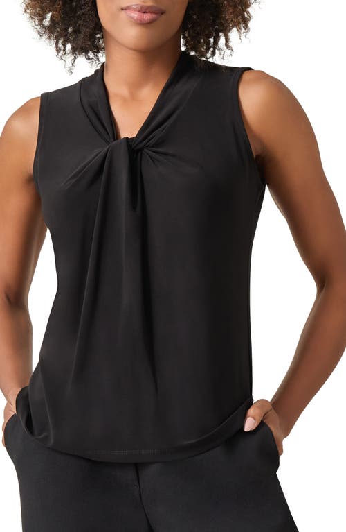 Kasper Twist Front Sleeveless Jersey Top In Black