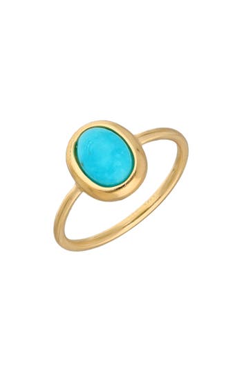 Ys Gems Arizona Turquoise Bezel Ring In Blue