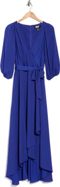DKNY Balloon Sleeve Faux Wrap Dress