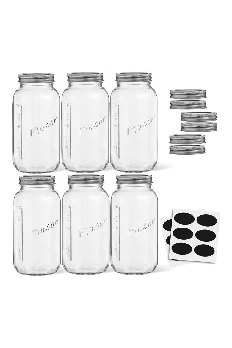 42-Piece Mason Jars with Airtight Lids, Main, color, CLEAR