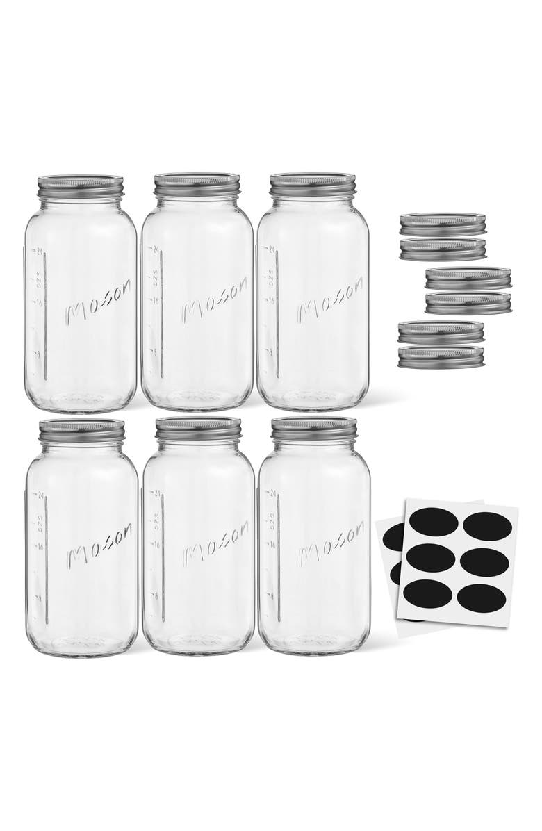 JoyJolt 42-Piece Mason Jars with Airtight Lids, Main, color, Clear